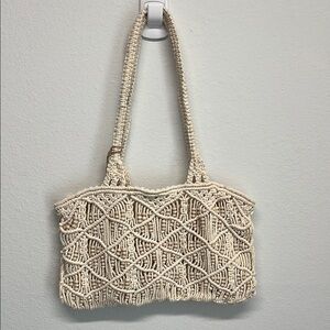 ✨Antik Kraft Beaded Macrame Shoulder Bag w/ Zipper closure